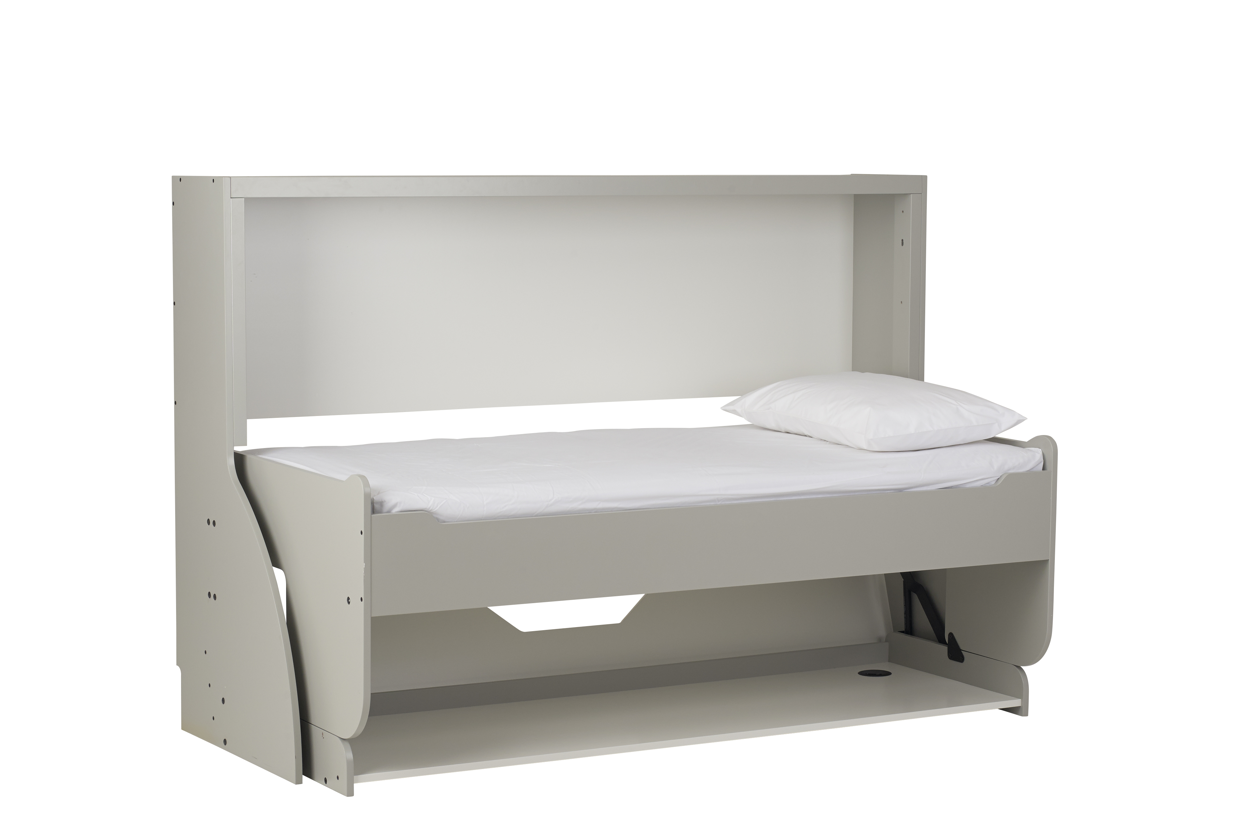 StudyBed painted MDF finish grey and white Single Bed wall bed